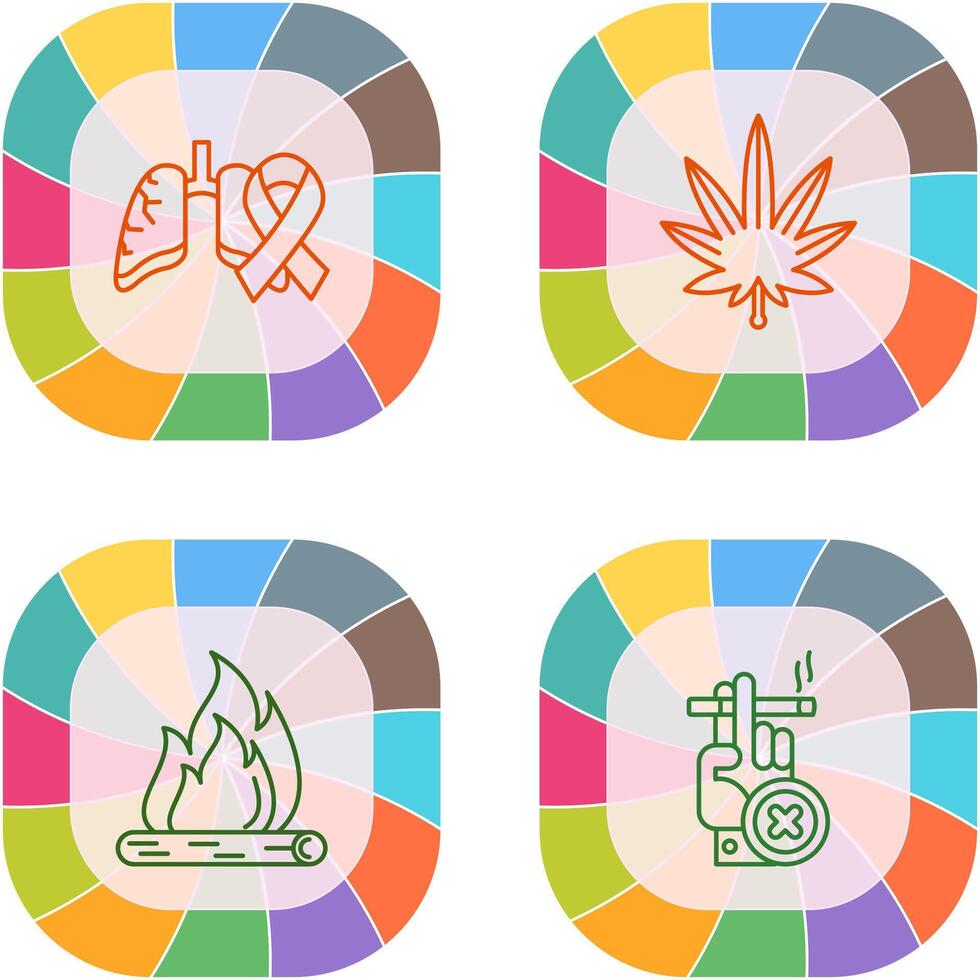 Cancer and Weed Icon vector