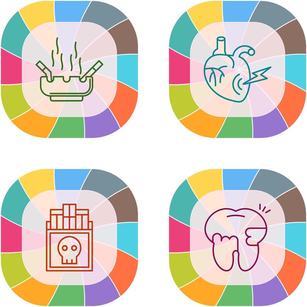 Heart Attack and hashtray Icon vector
