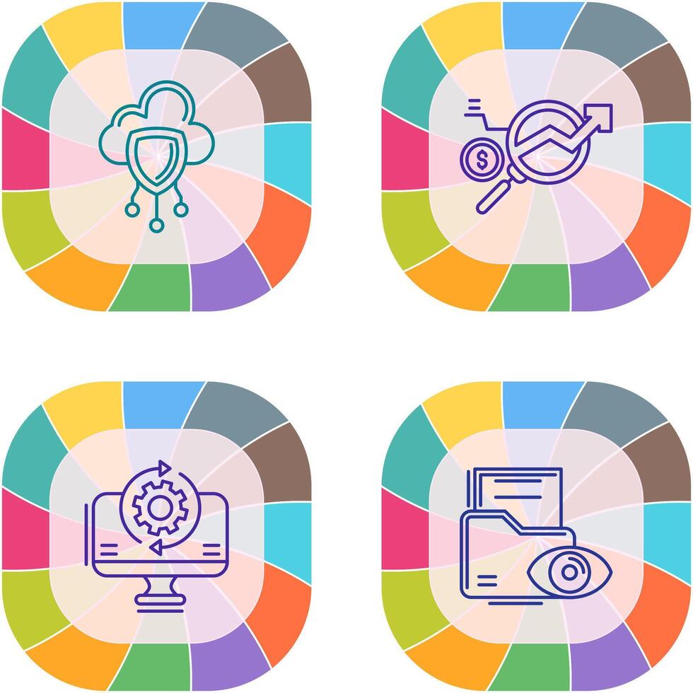 Data Protection and Data Research Icon vector