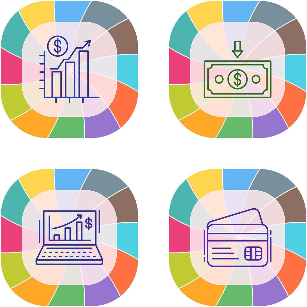 Chart Up and Money Down Icon vector
