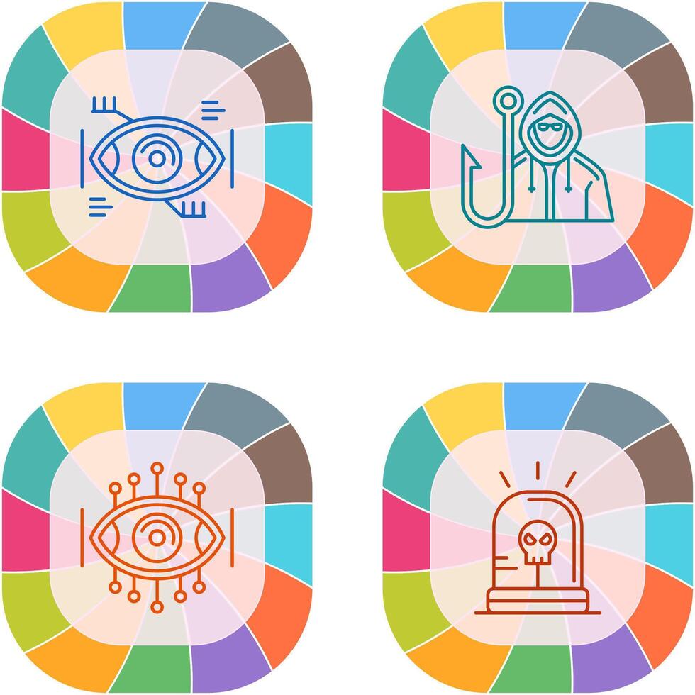 Eye Recongnition and Phishing Icon vector