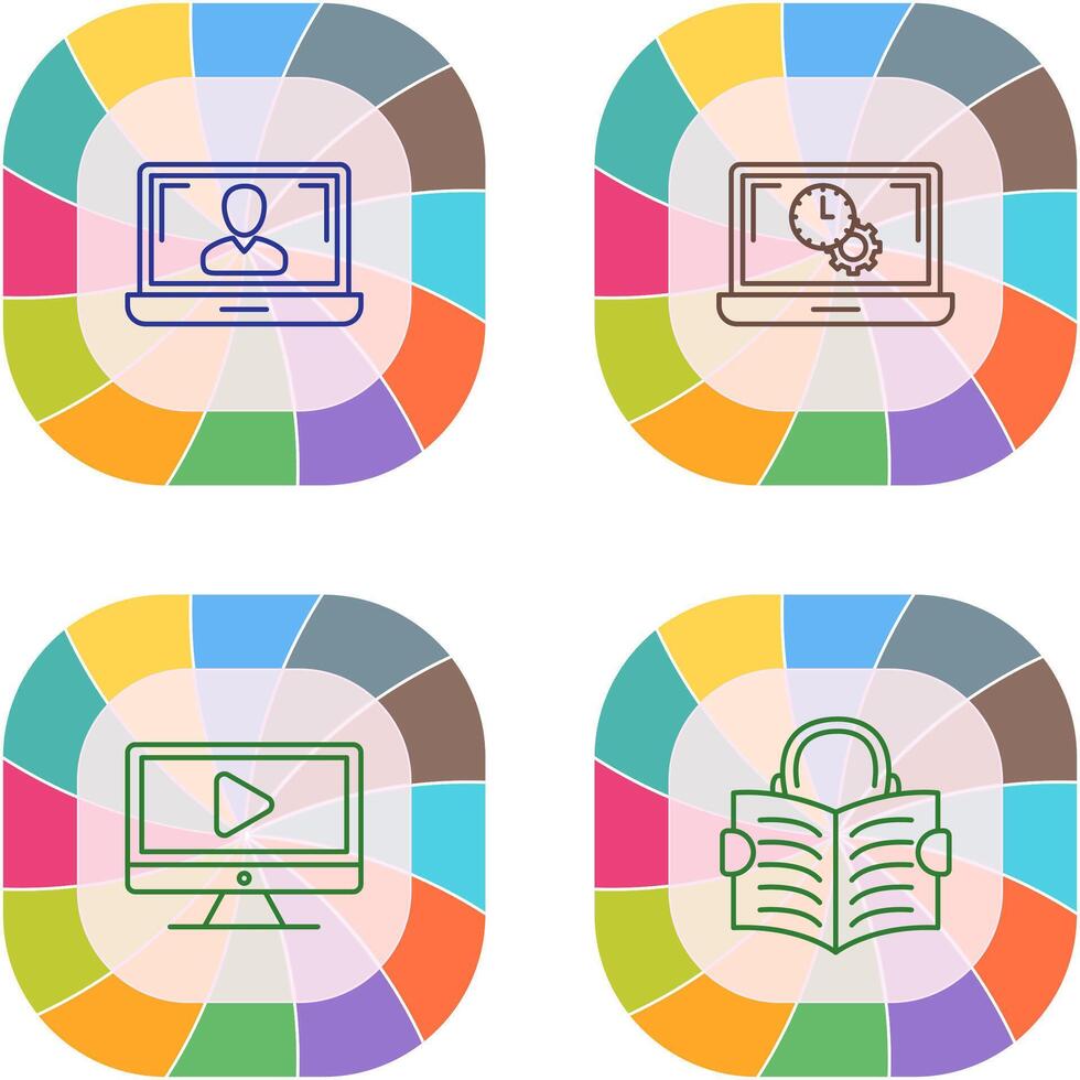 Flex Time and Online Lesson Icon vector