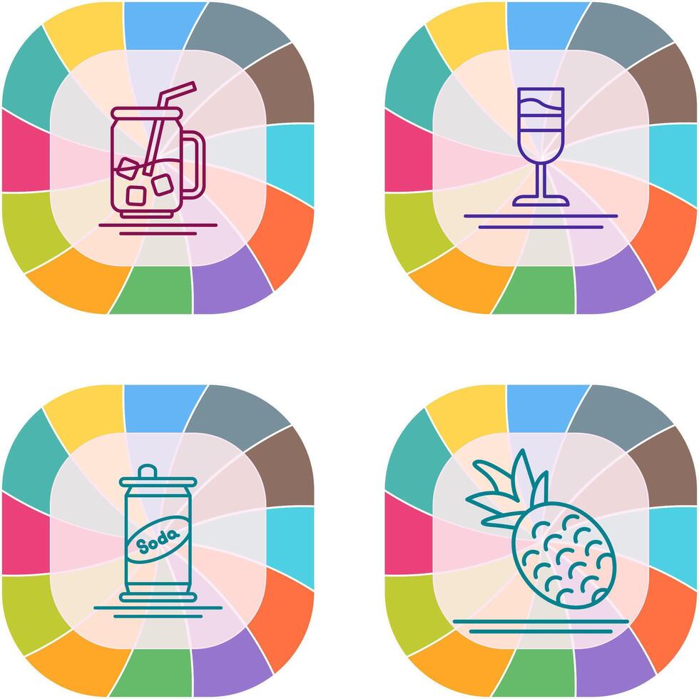 Iced Tea and Rainbow Drink Icon vector
