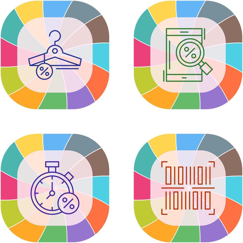 Hanger and Magnifying Glass Icon vector