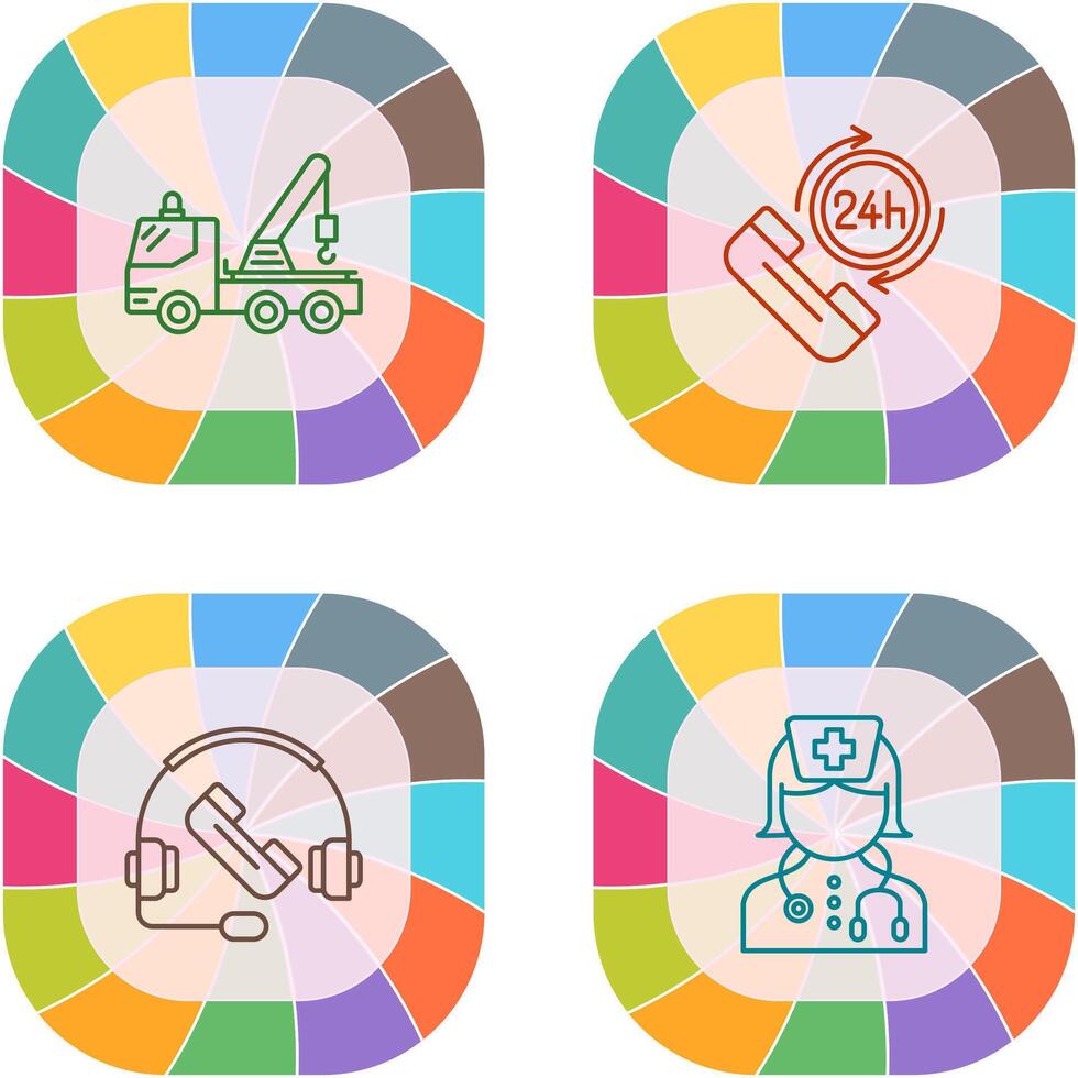 Crane and 24h Icon vector