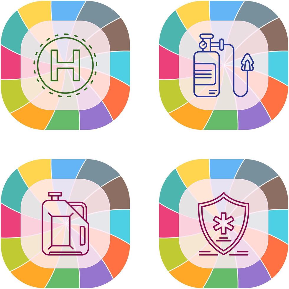 Helipad and Oxygen Icon vector
