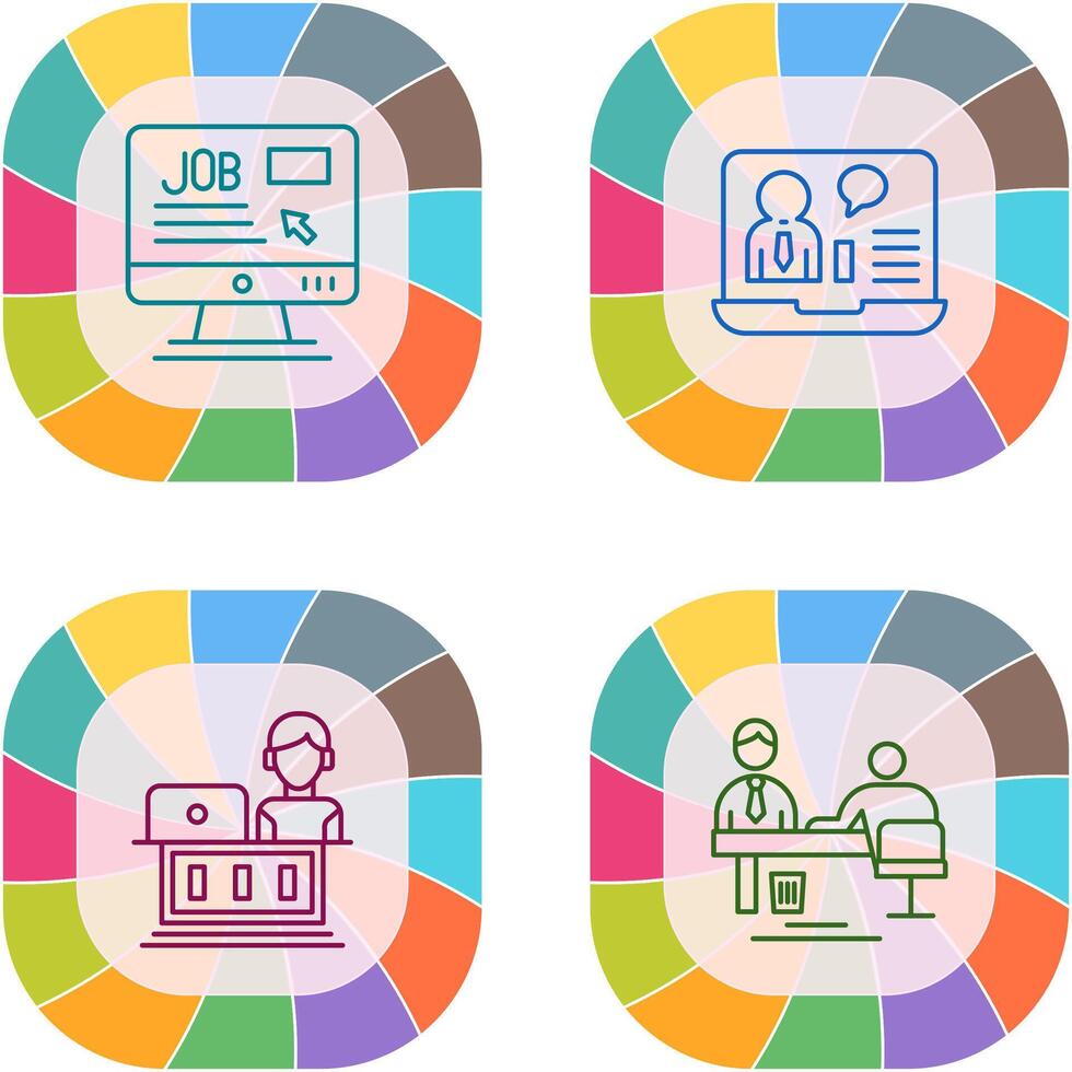 Online Job and Online Job Interview Icon vector