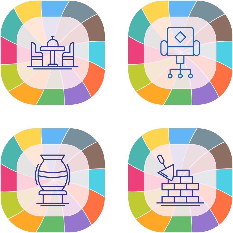 Chair and Dinning Table Icon vector