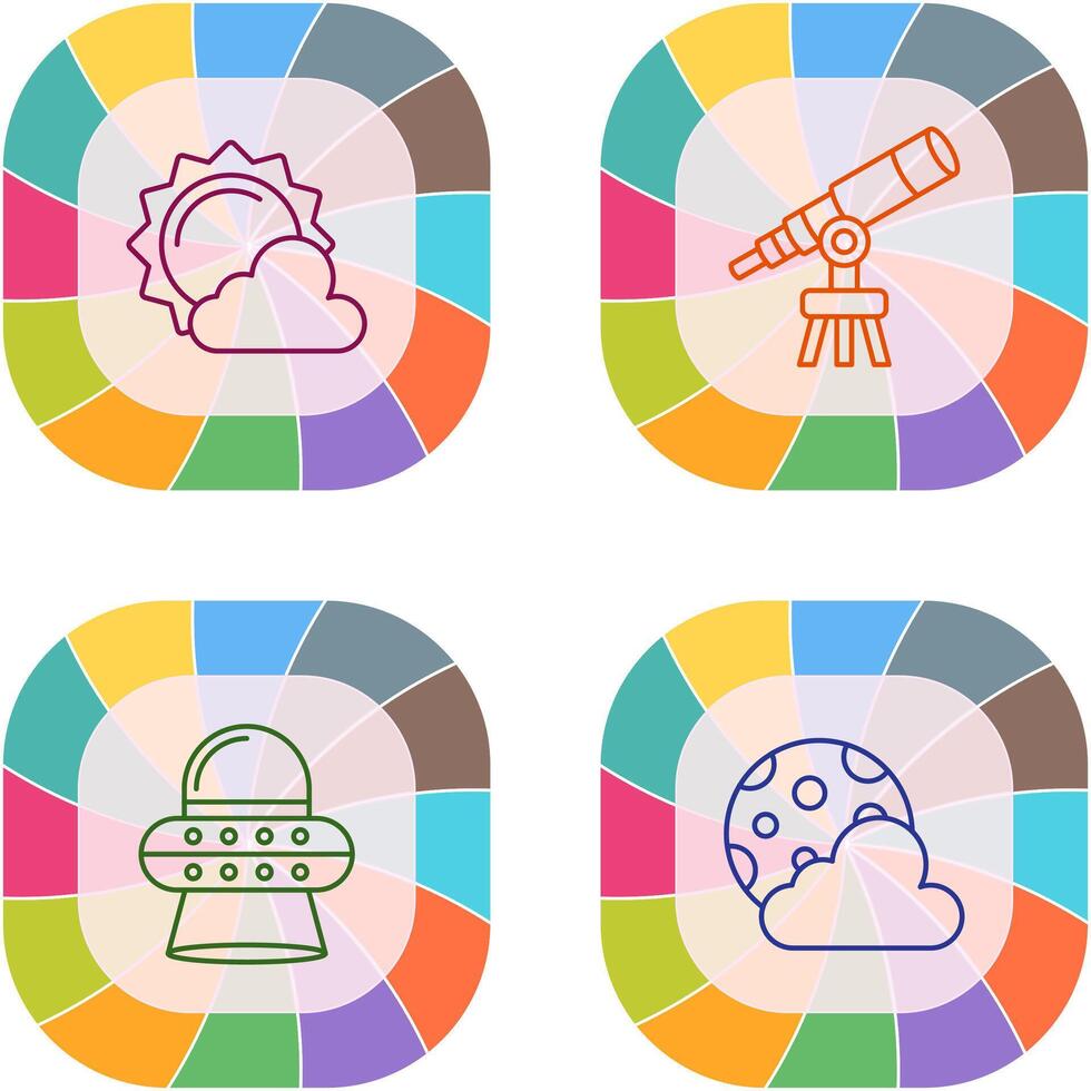 sun and telescope Icon vector