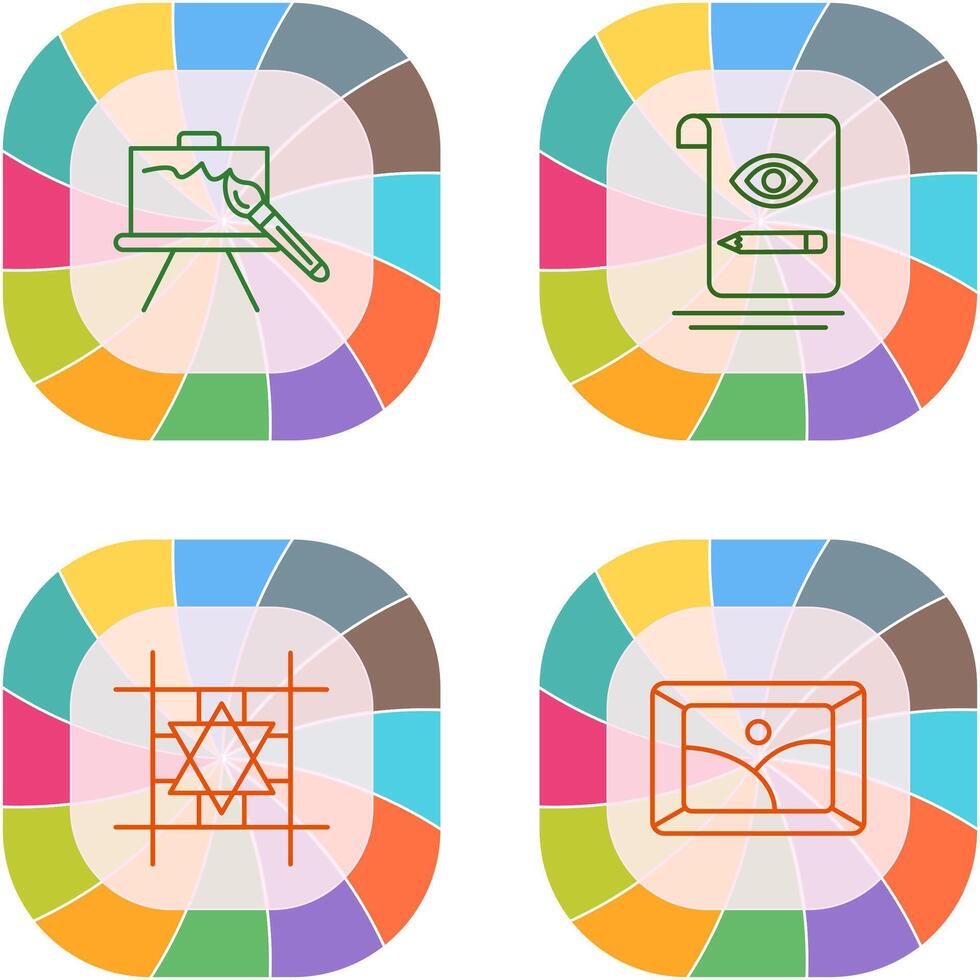 canvas and sketch Icon vector