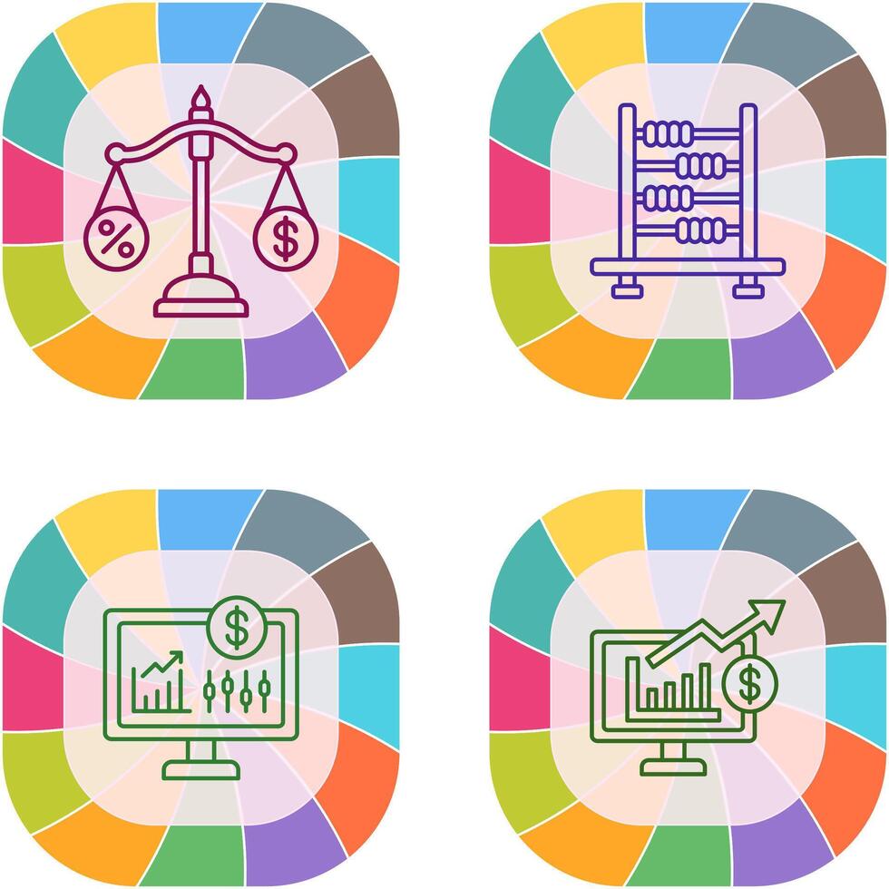 Scale and Abacus Icon vector