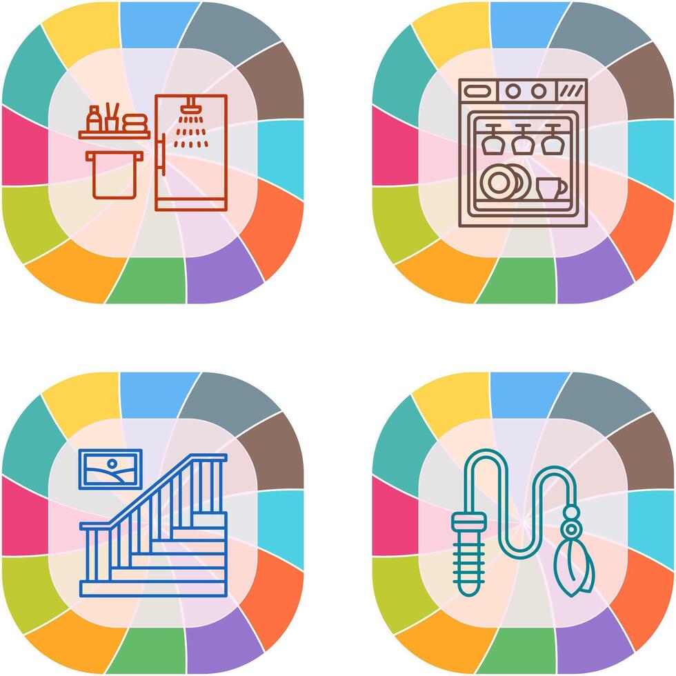 Shower and Dishwasher Icon vector