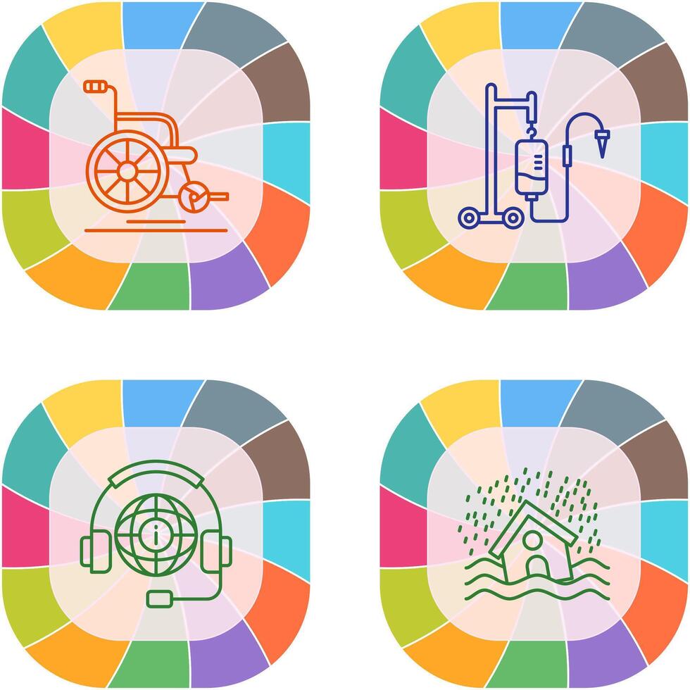 Wheel Chair and Intravenous Icon vector