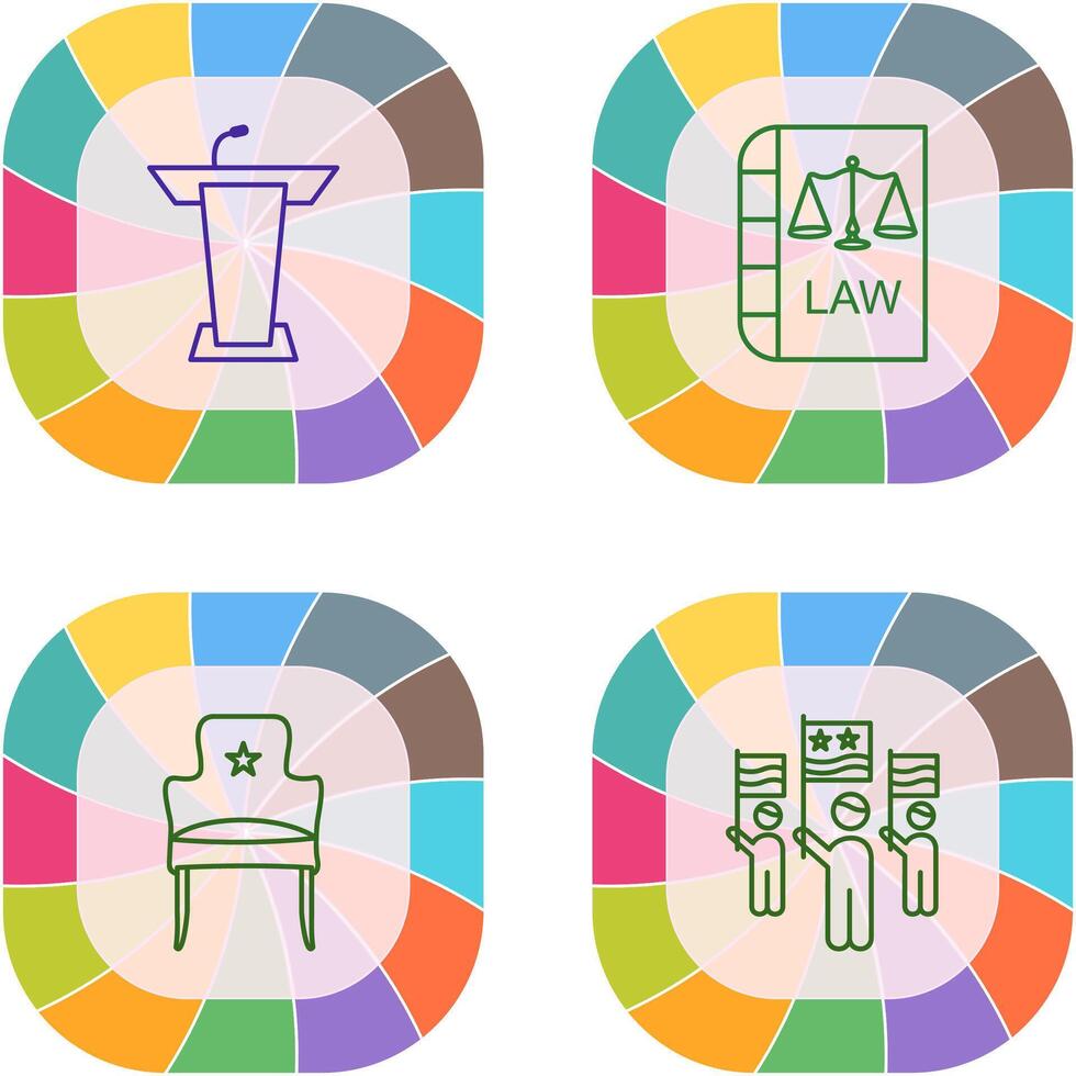 Podium and Law Icon vector