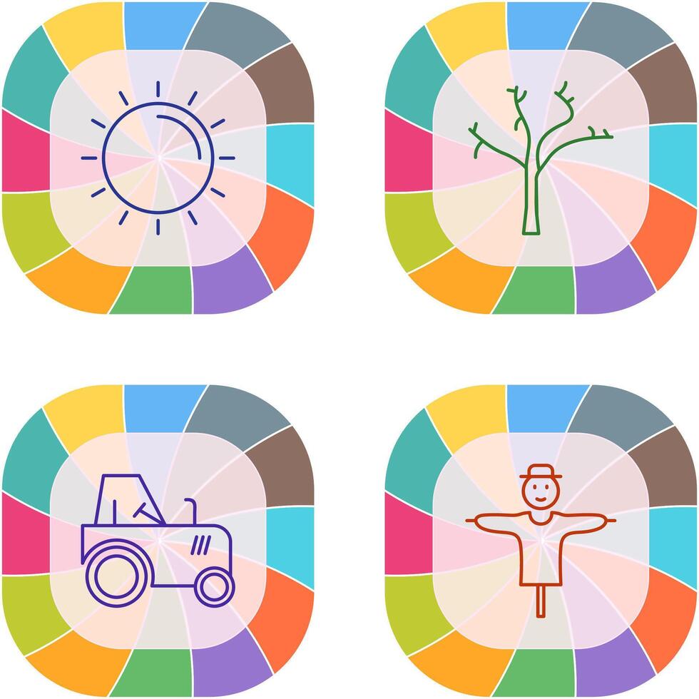 Sun and Tree Icon vector