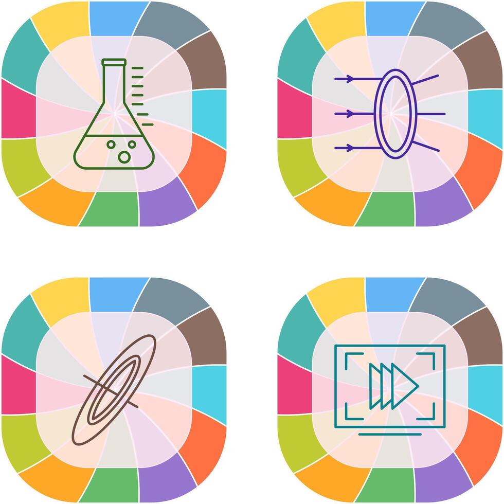Refraction and beaker Icon vector
