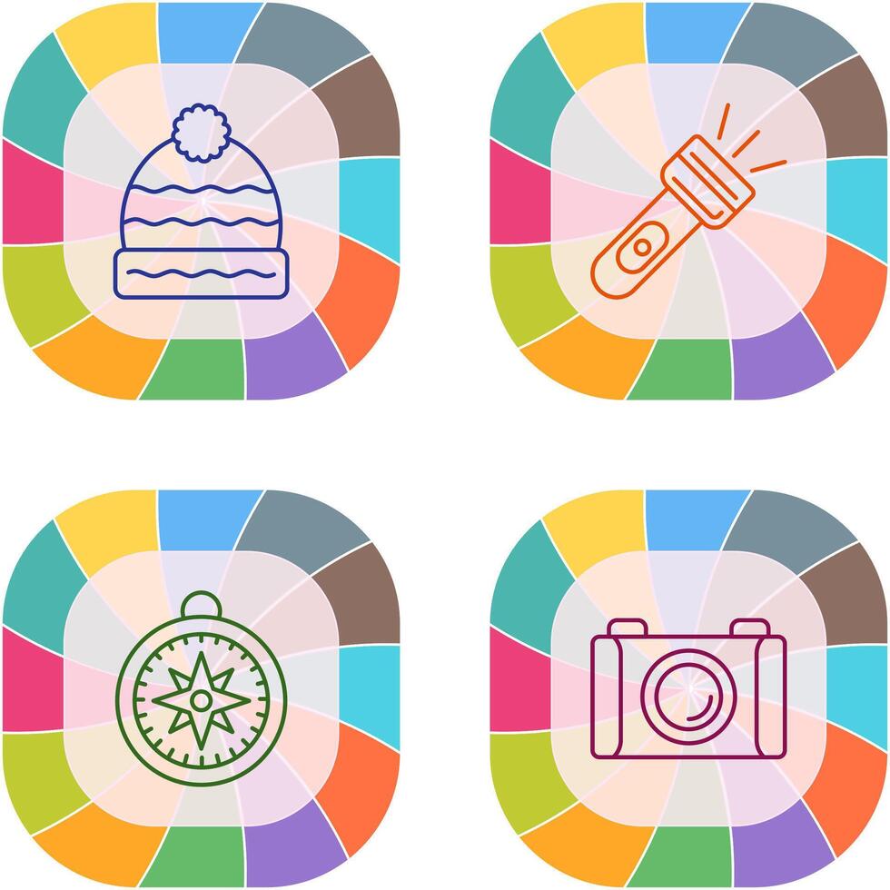 Winter Hat and Flash Light Icon vector