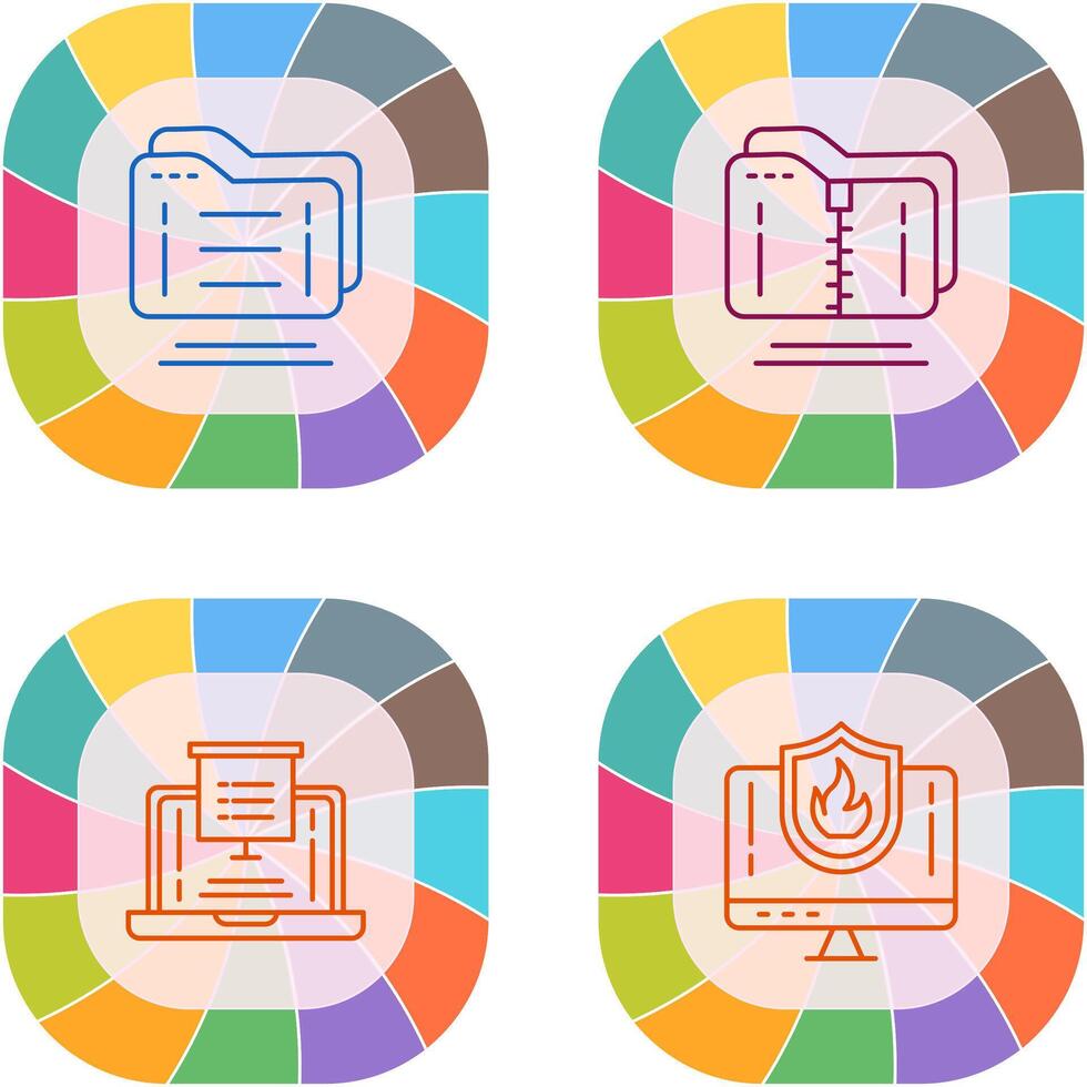 Folder and Compressed Icon vector
