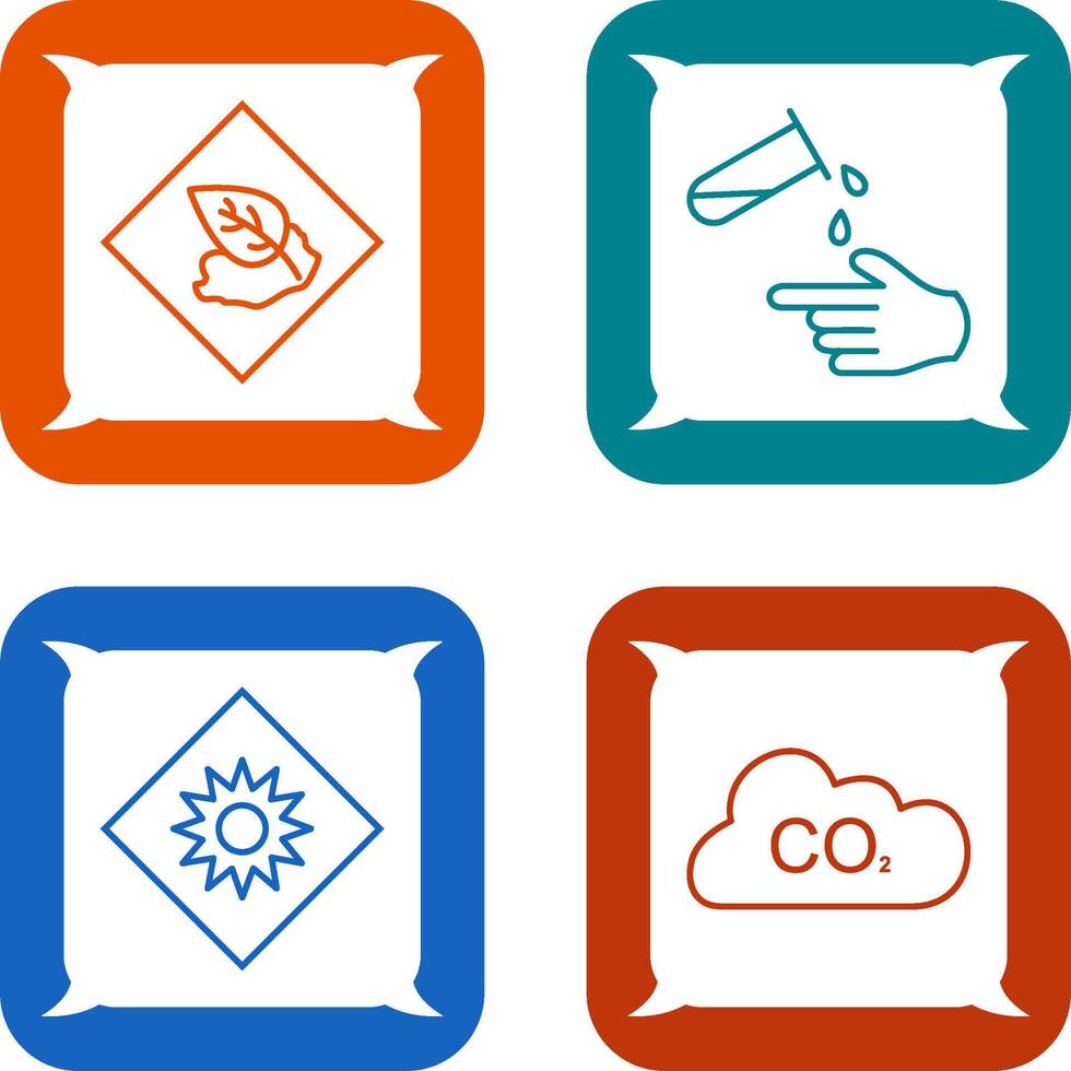Environment hazard and Corrosive hazard Icon vector