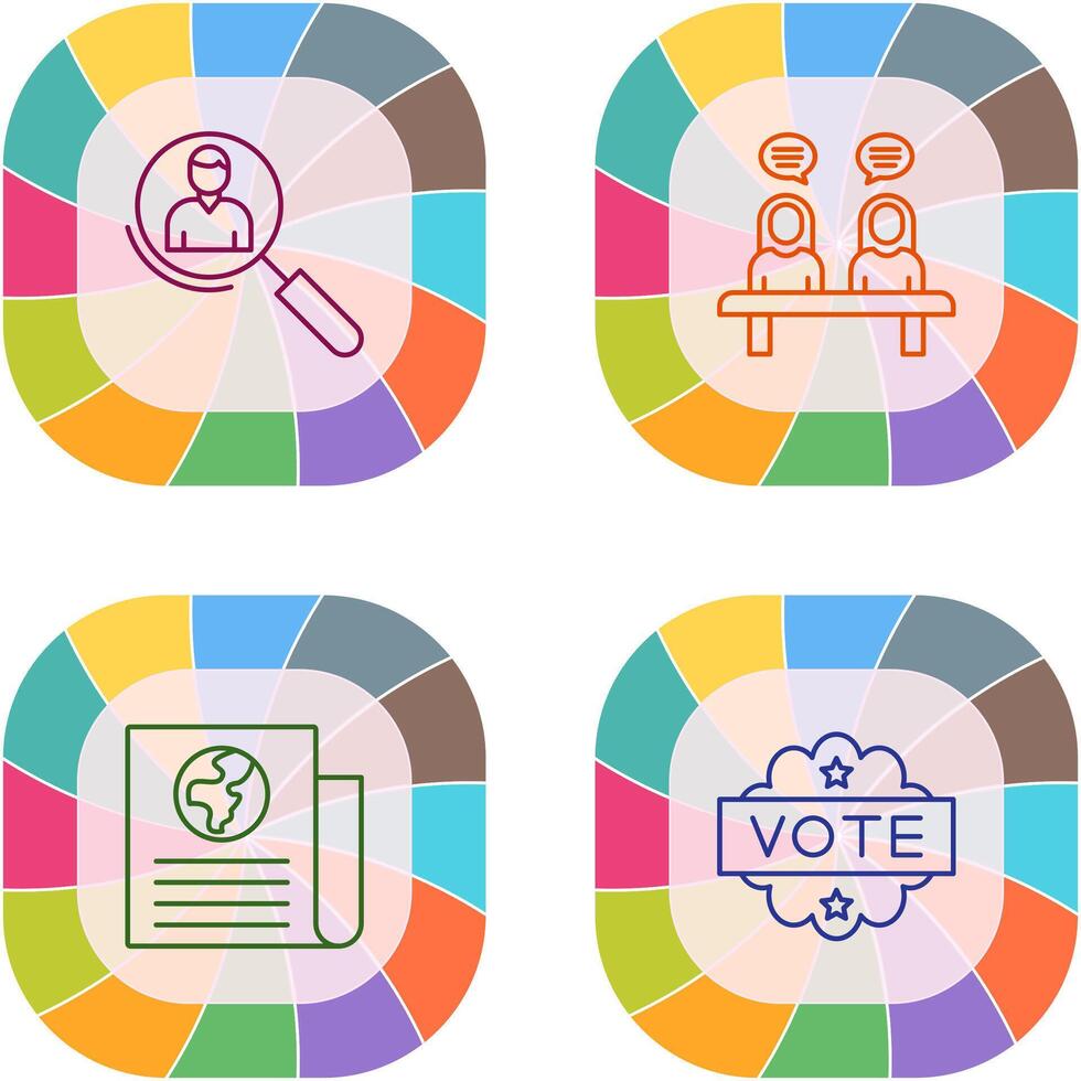 Magnifier and Meeting Icon vector