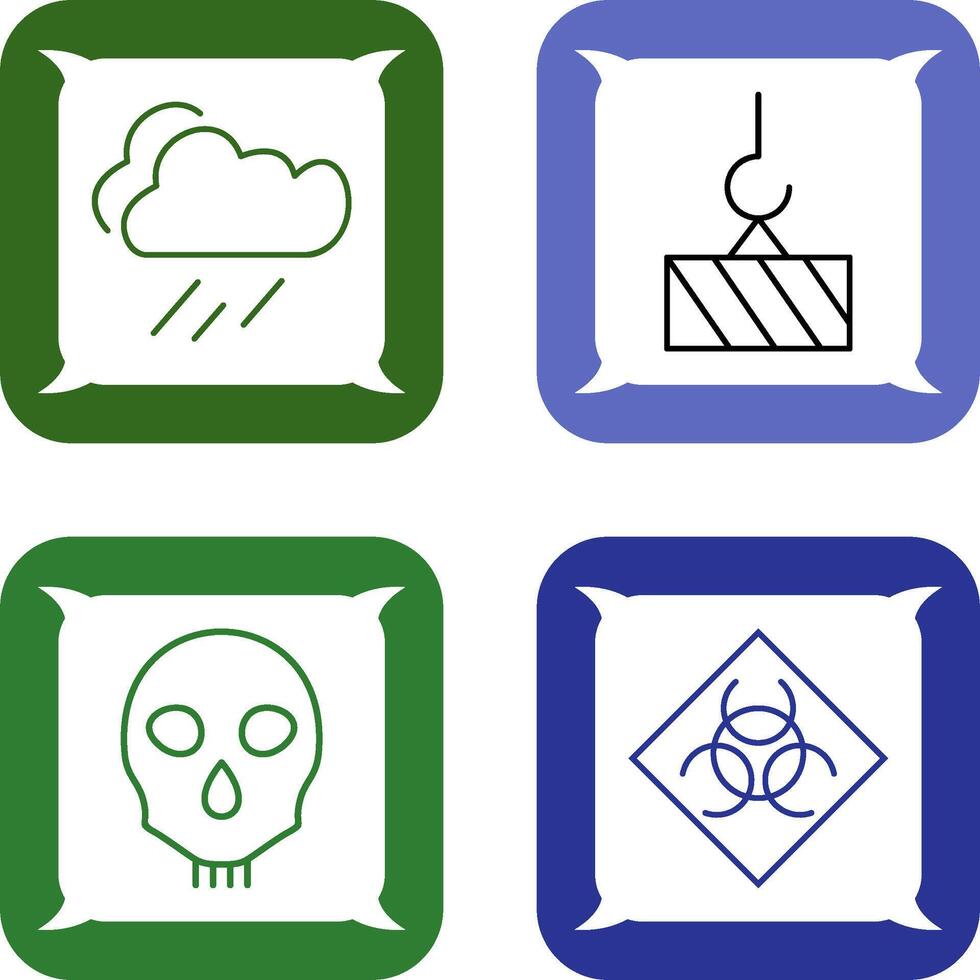 lluvia y pesado maquinaria icono vector