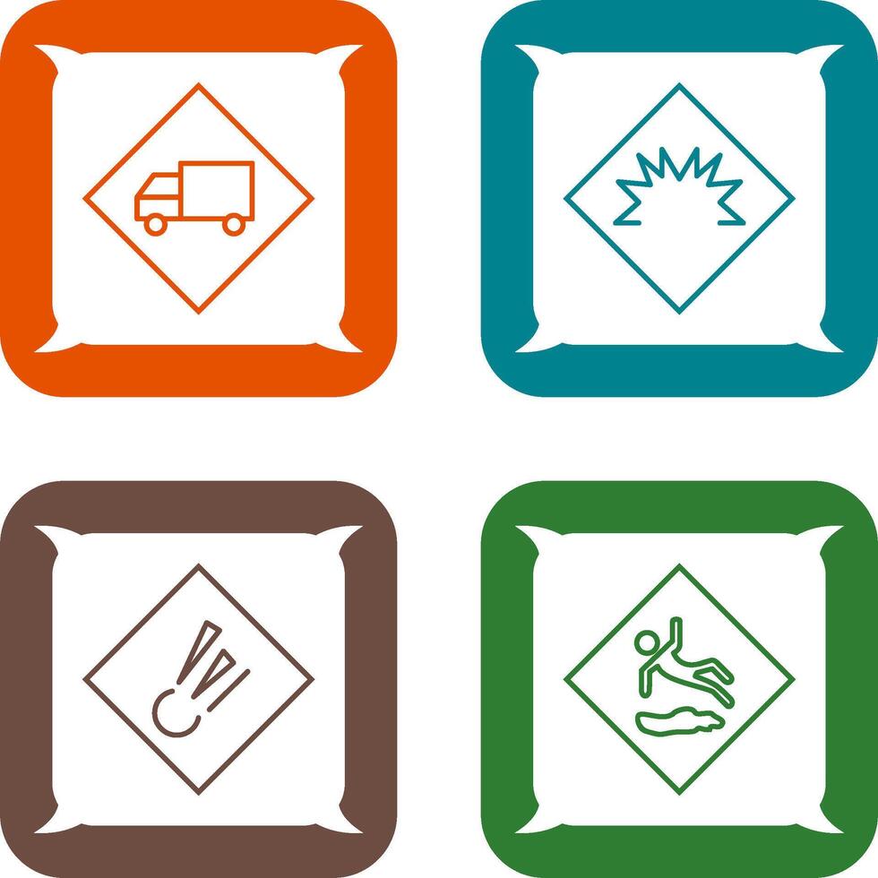 dangerous vehicle and danger of welding Icon vector