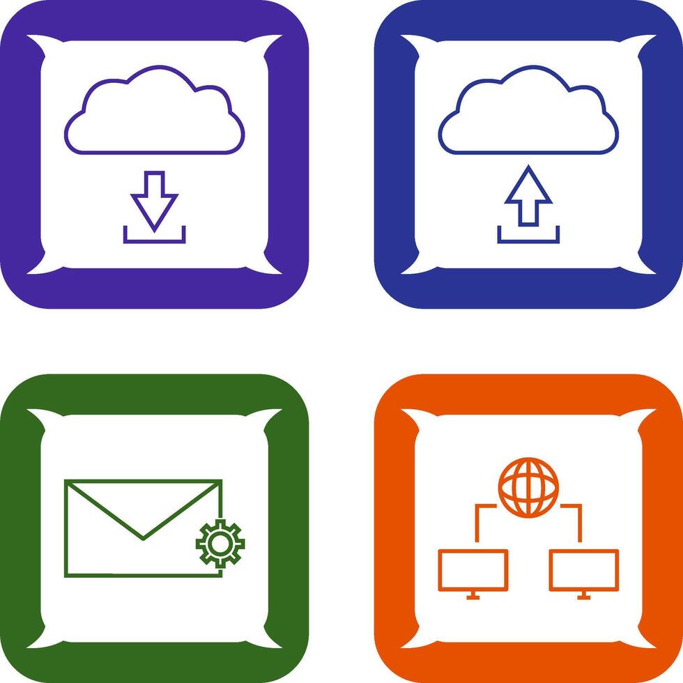 download from cloud upload to cloud Icon vector
