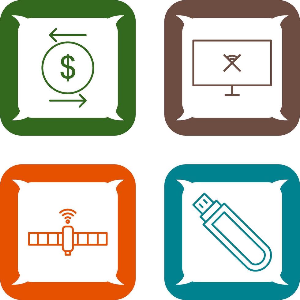 transaction and disconnected network Icon vector