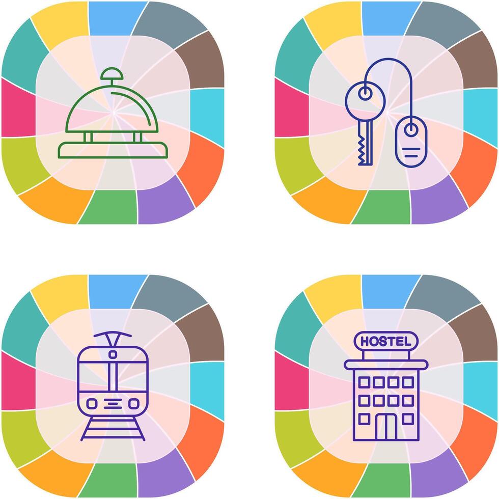 Room key and Desk Bell Icon vector