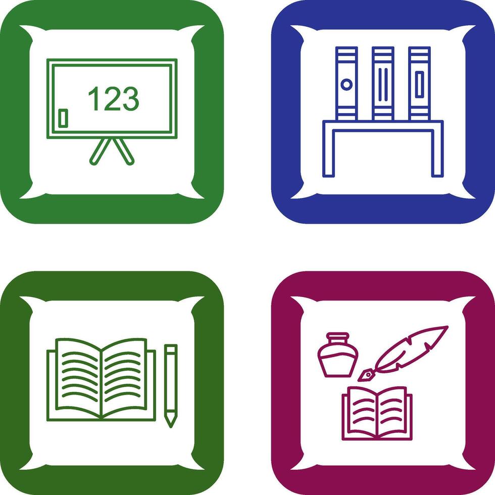 Classroom Board and Bookstand Icon vector