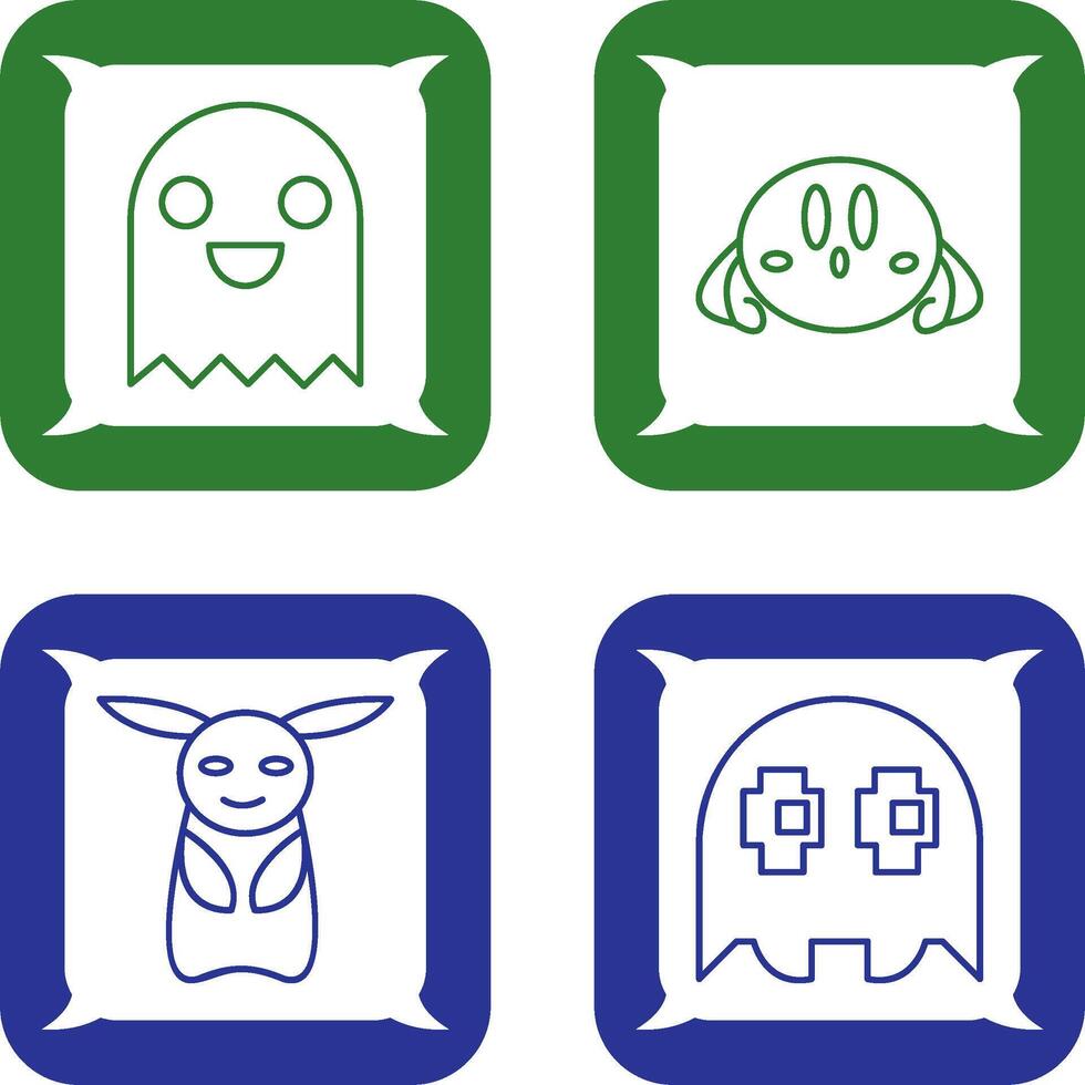 Game Character and VGame Charcter Icon vector