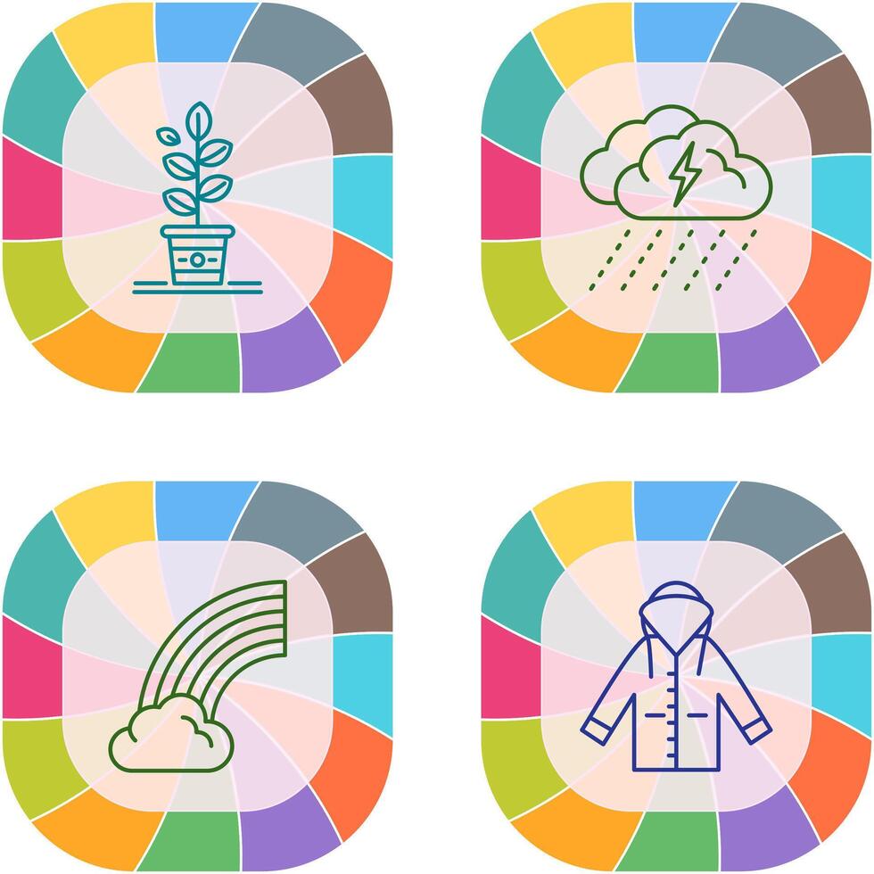 Planting and Rainy Day Icon vector