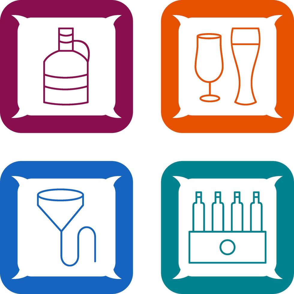 moon shine and beer glasses Icon vector