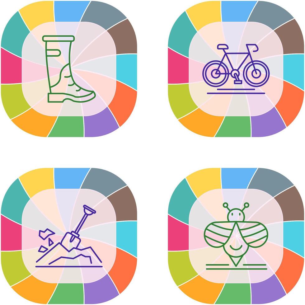 Rain Boots and Cycling Icon vector