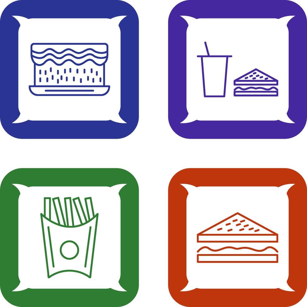 cream cake and lunch bistro Icon vector