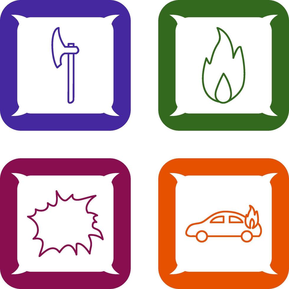 axe and fire Icon vector