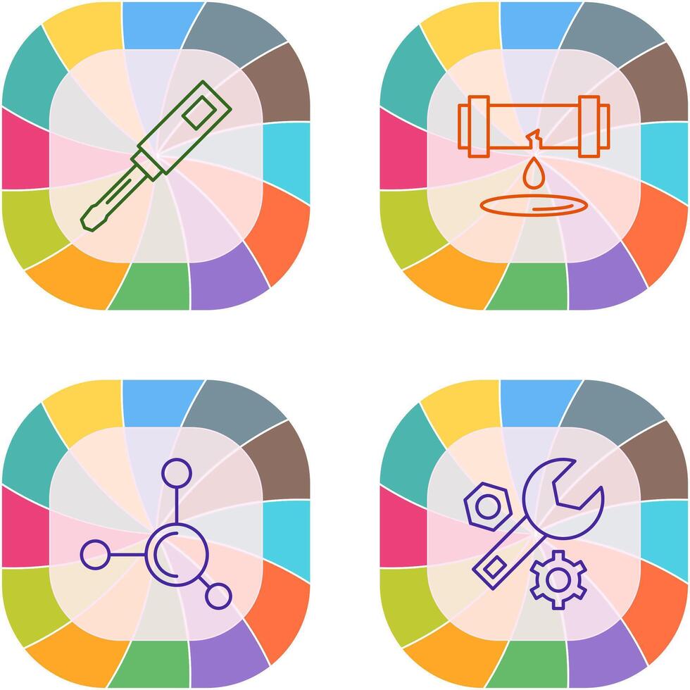 Screwdriver and Leak Icon vector
