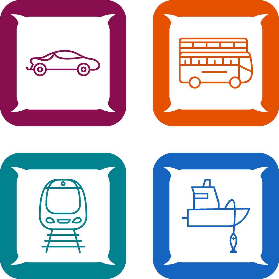 Sports Car and Double Icon vector