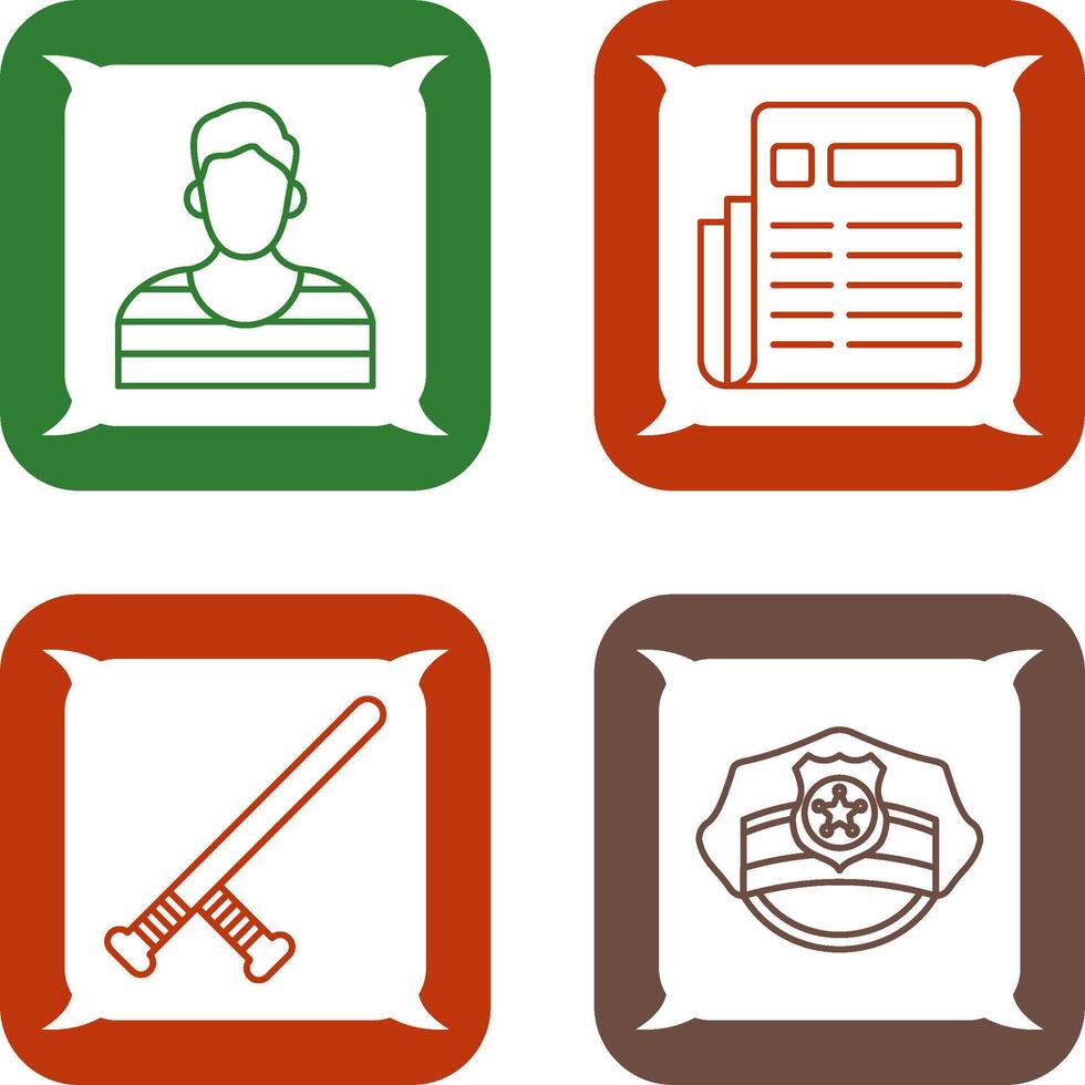 Prisioner and Newespaper Icon vector