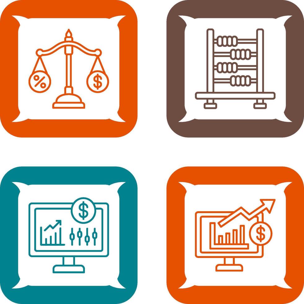 Scale and Abacus Icon vector