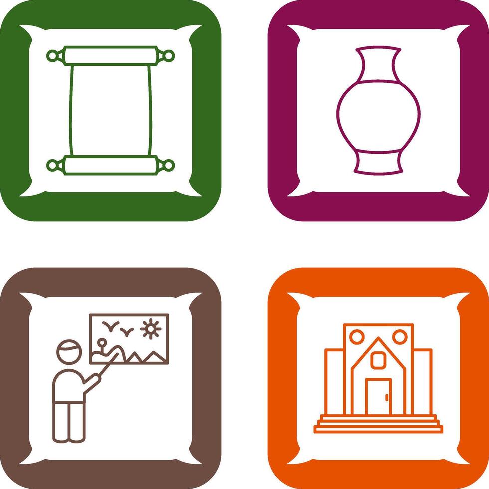 Desplazarse de papel y antiguo icono vector