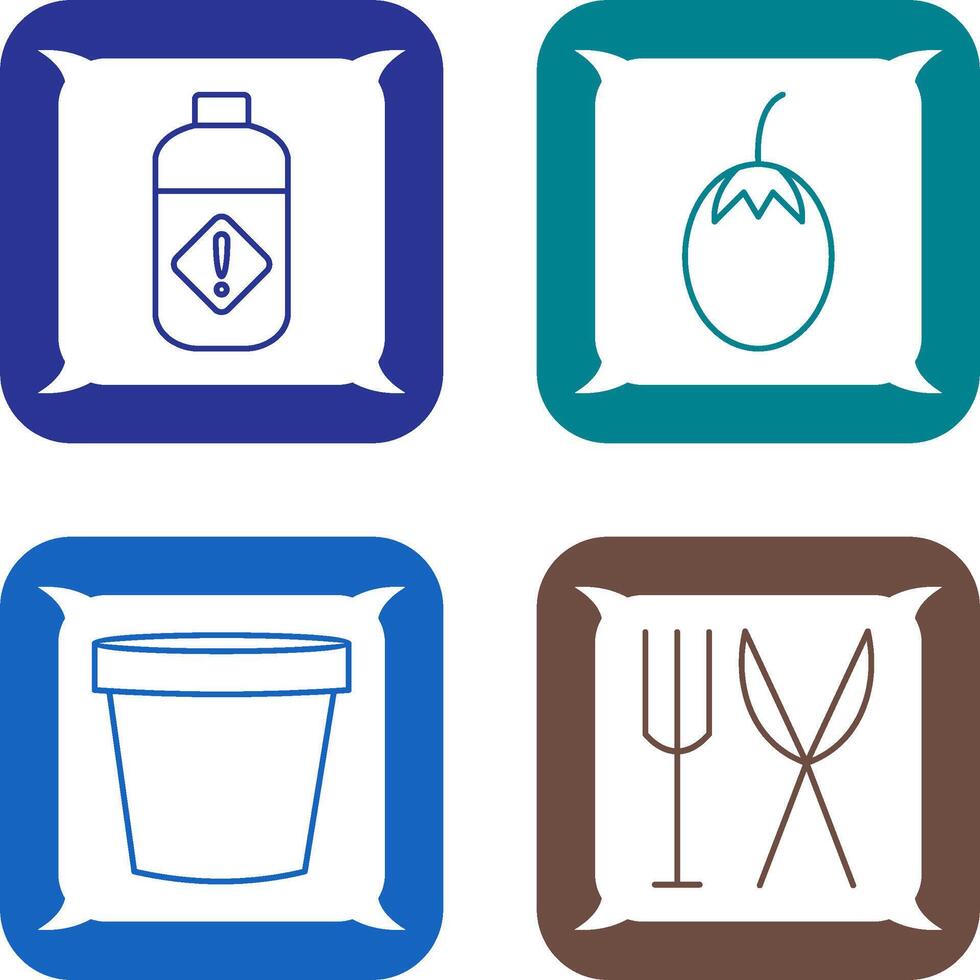 Vegetable plant and Pesticide Icon vector