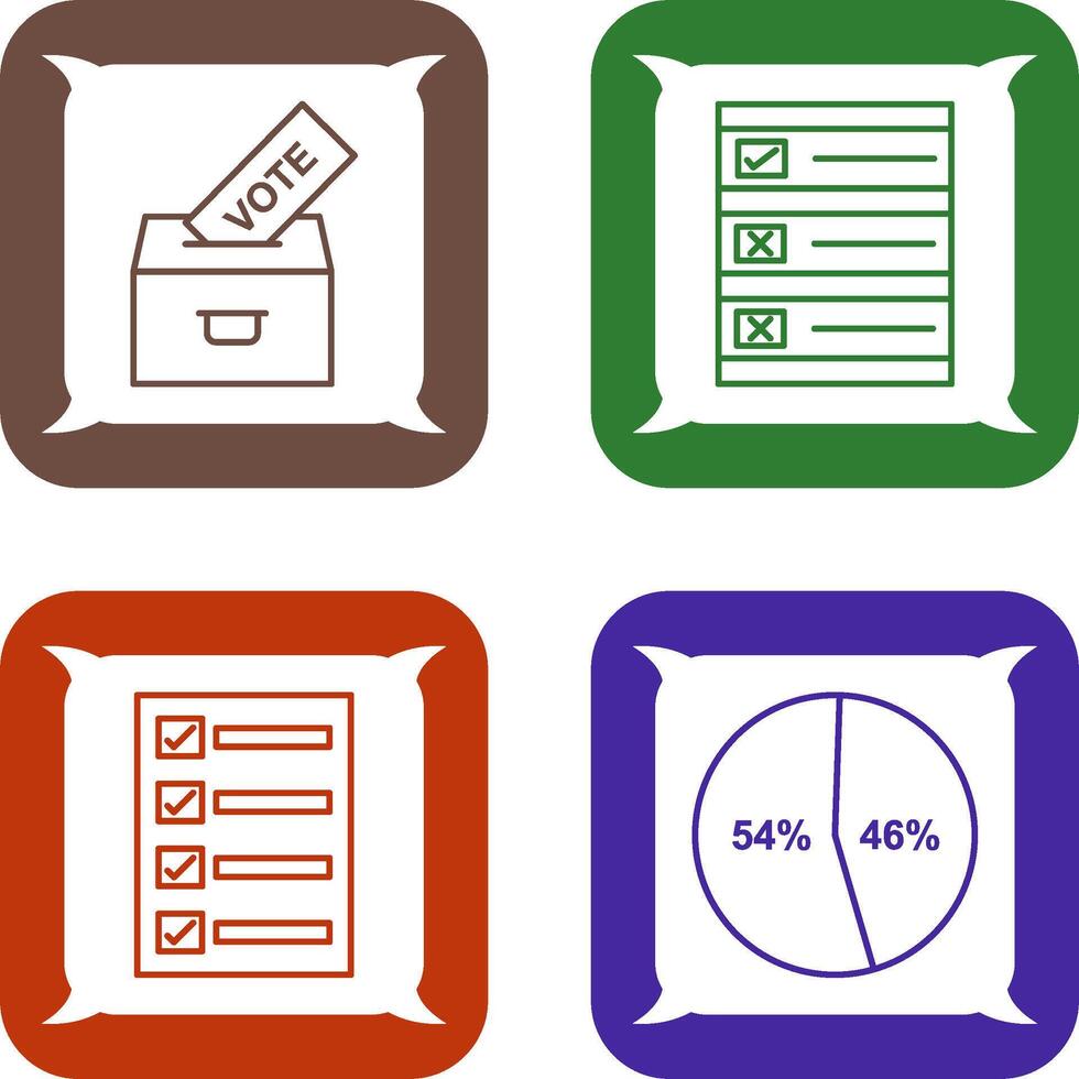 Casting Vote and Ballot Paper Icon vector