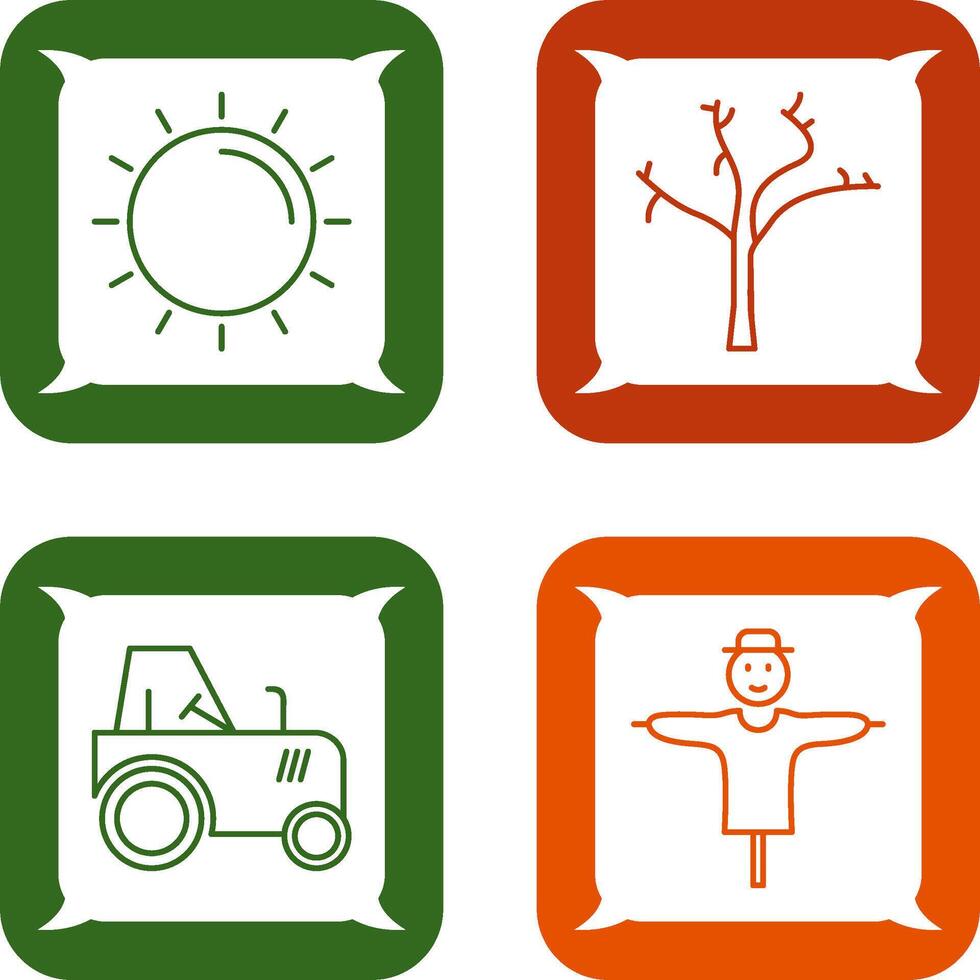 Sun and Tree Icon vector