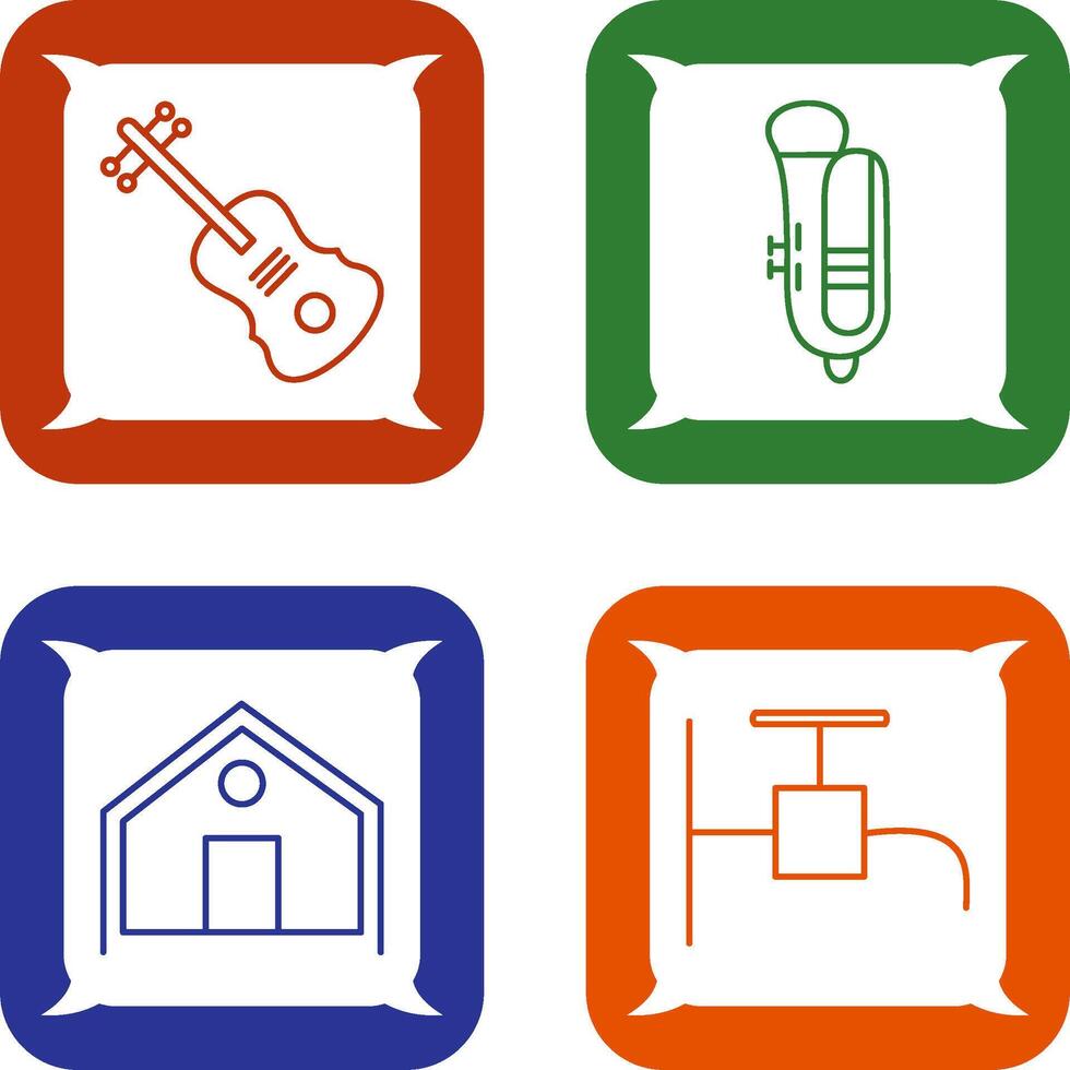 Violin and Tuba Icon vector