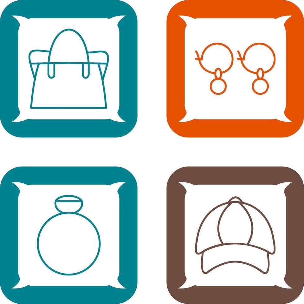 Bag and Earrings Icon vector