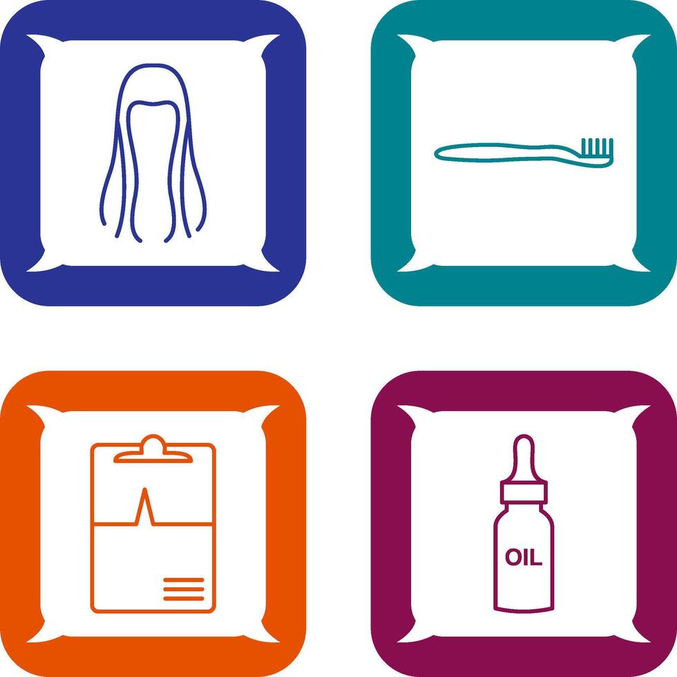 Toothbrush and Hair Icon vector