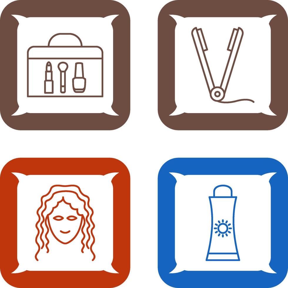 Cosmetics and Straightener Icon vector