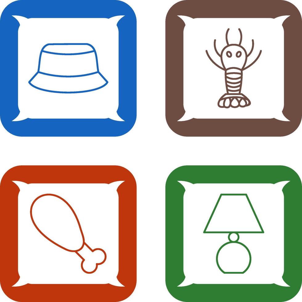 Men Hat and Lobster Icon vector