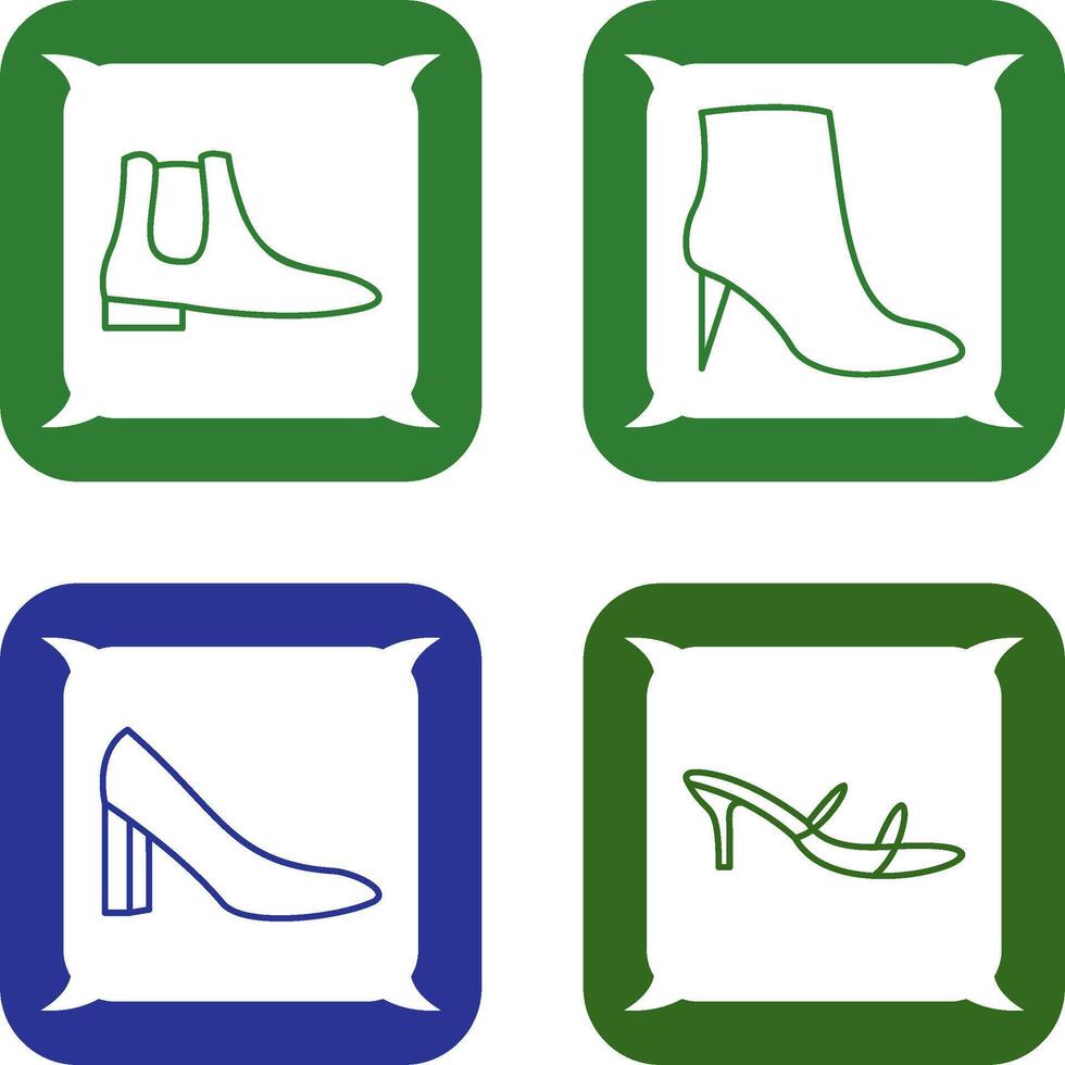 Men Boots and high heels Icon vector